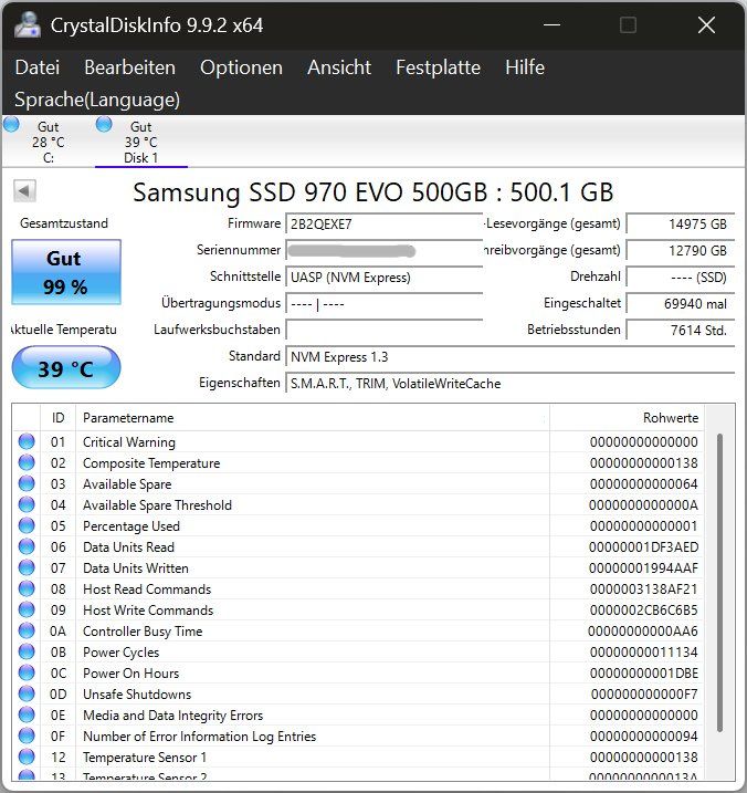 Samsung Dischi rigidi: Samsung 970 EVO NVMe M.2 SSD – Usato da Bremgarten AG venduto da joker_eat_world 3