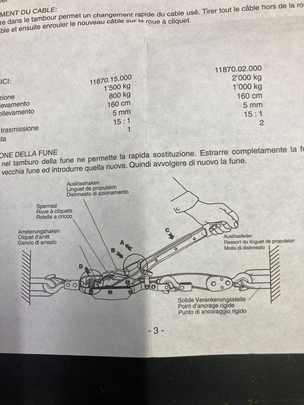 Altro per stoccaggio & trasporto: Handseilzug 1,5 t Technocraft – Nuovo e nell'imballaggio originale da Steffisburg venduto da Erich052 7