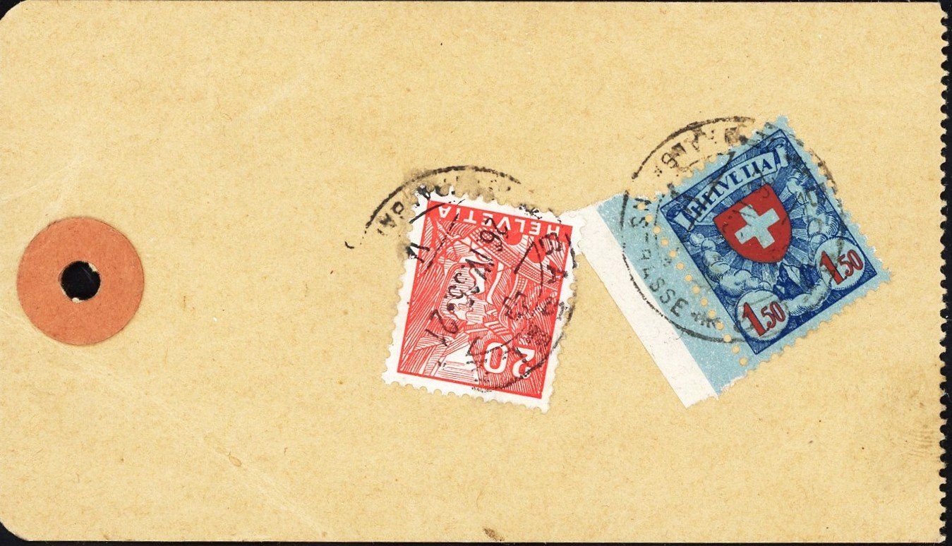 Tutti i francobolli: 1935: Paket- oder Kofferanhänger, 1.70 Frankatur, Kat: 250.- – Usato da Basel venduto da Strubelibs