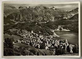 St. Moritz mit Piz Languard, 10 Rappen Helvetia Briefmarke