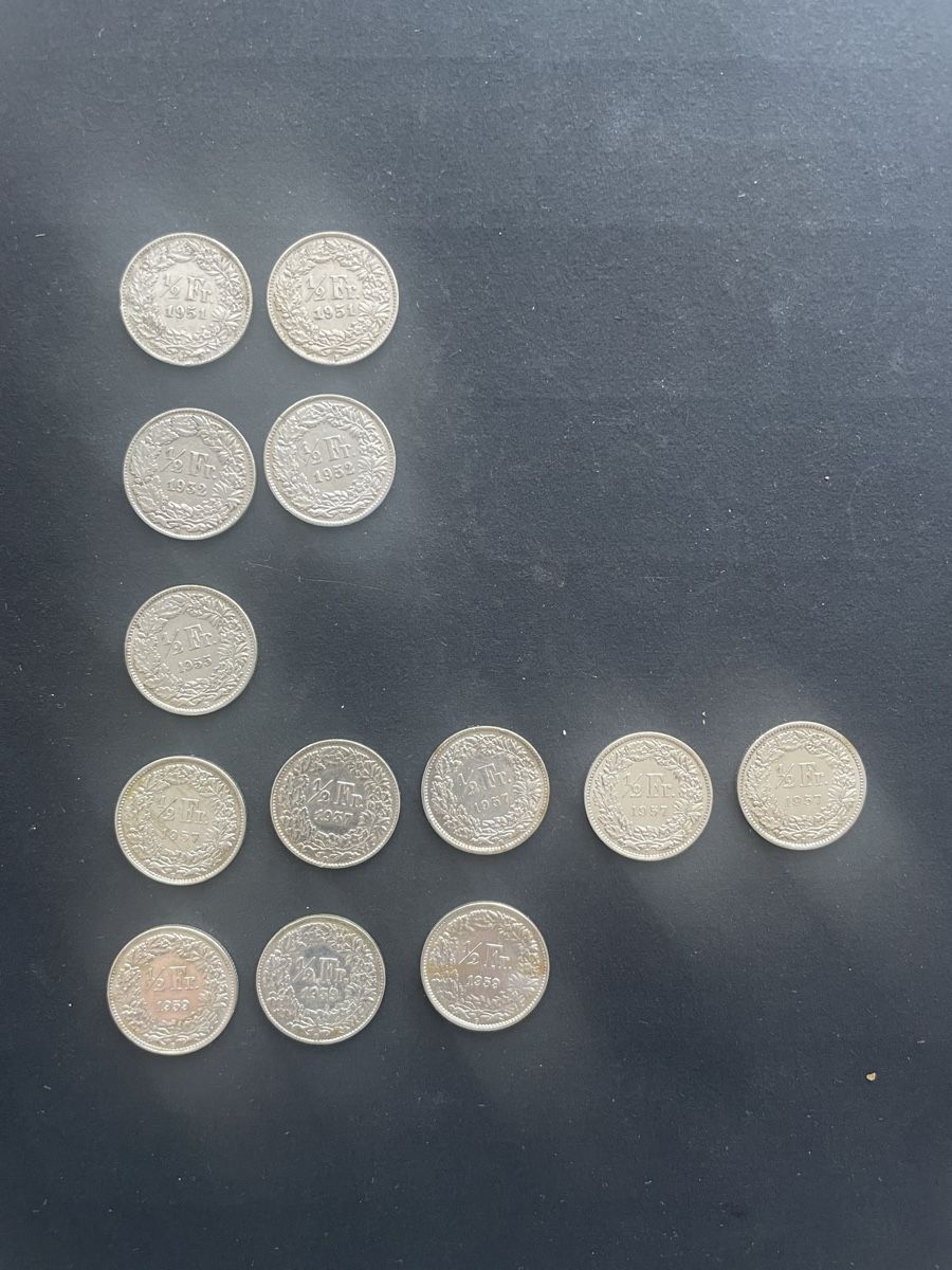 Toutes les monnaies: 13 x -.50 Silber CH Jahr diverse  – D'occasion à Meierskappel par Hala03