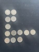 13 x -.50 Silber CH Jahr diverse 
