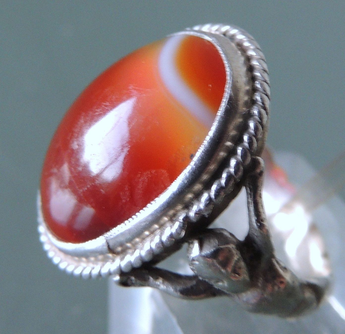 Anelli: Silber 800 Achat Fingerring Gr. 52 – Usato da Waldenburg venduto da schaller707 1