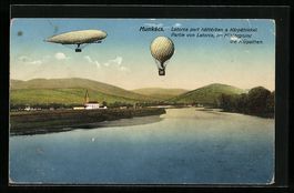 Munkács, Zeppelin und Ballon über dem 