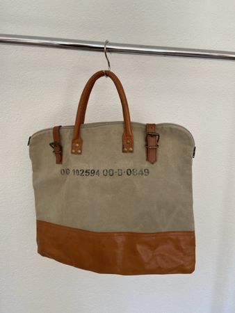 Loberon Tasche Canvas/Leder Vintage Look