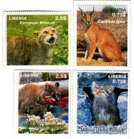 Briefmarken "Manul, Karakal, Wildkatze". Liberia