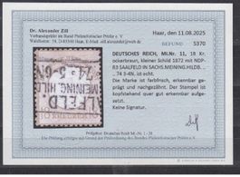 Deutsche R Brustschild Nr.11 gestempelt Befund BPP 500 Fr