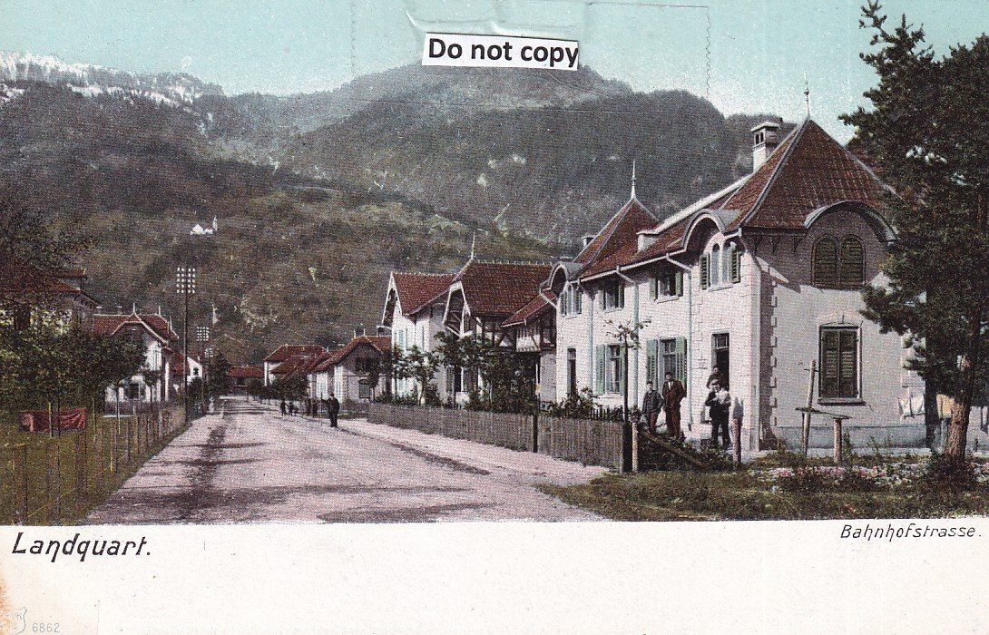 Cartoline postali: Landquart   GR   -    Bahnhofstrasse     ca. 1900 – Usato da Brig venduto da Valcards54