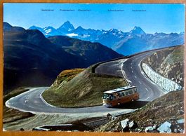 Nufenenpass - Strasse - Post car 1970