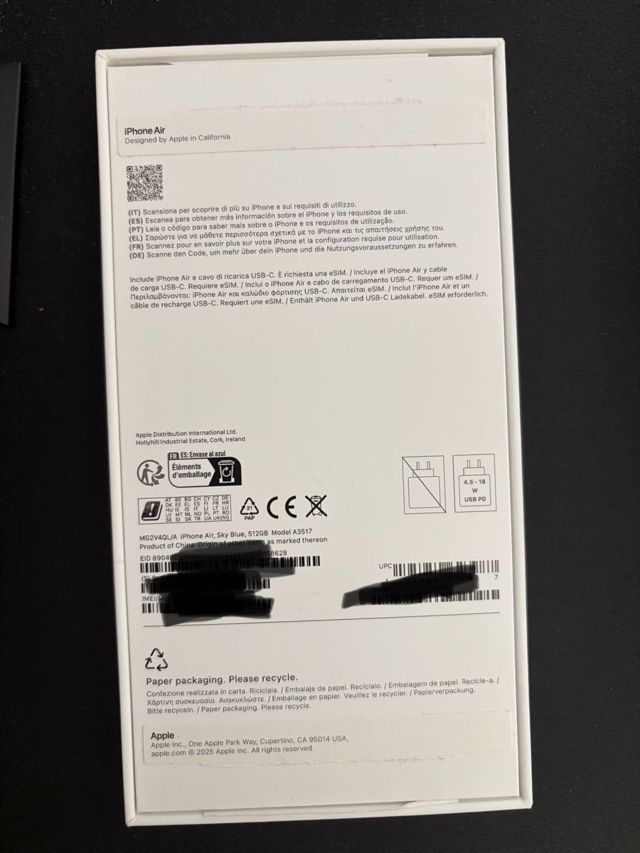 Apple Telefoni cellulari / Smartphones: iPhone 17 Air 512Gb Skyblue neuwertig – Usato da Aarburg venduto da kor_zmw5 1