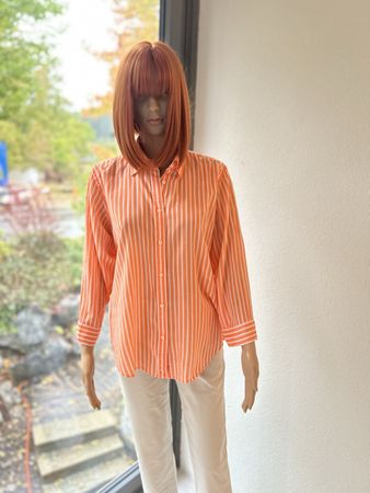 Lauren Ralph Lauren Striped Shirt Cotton Orange Size L
