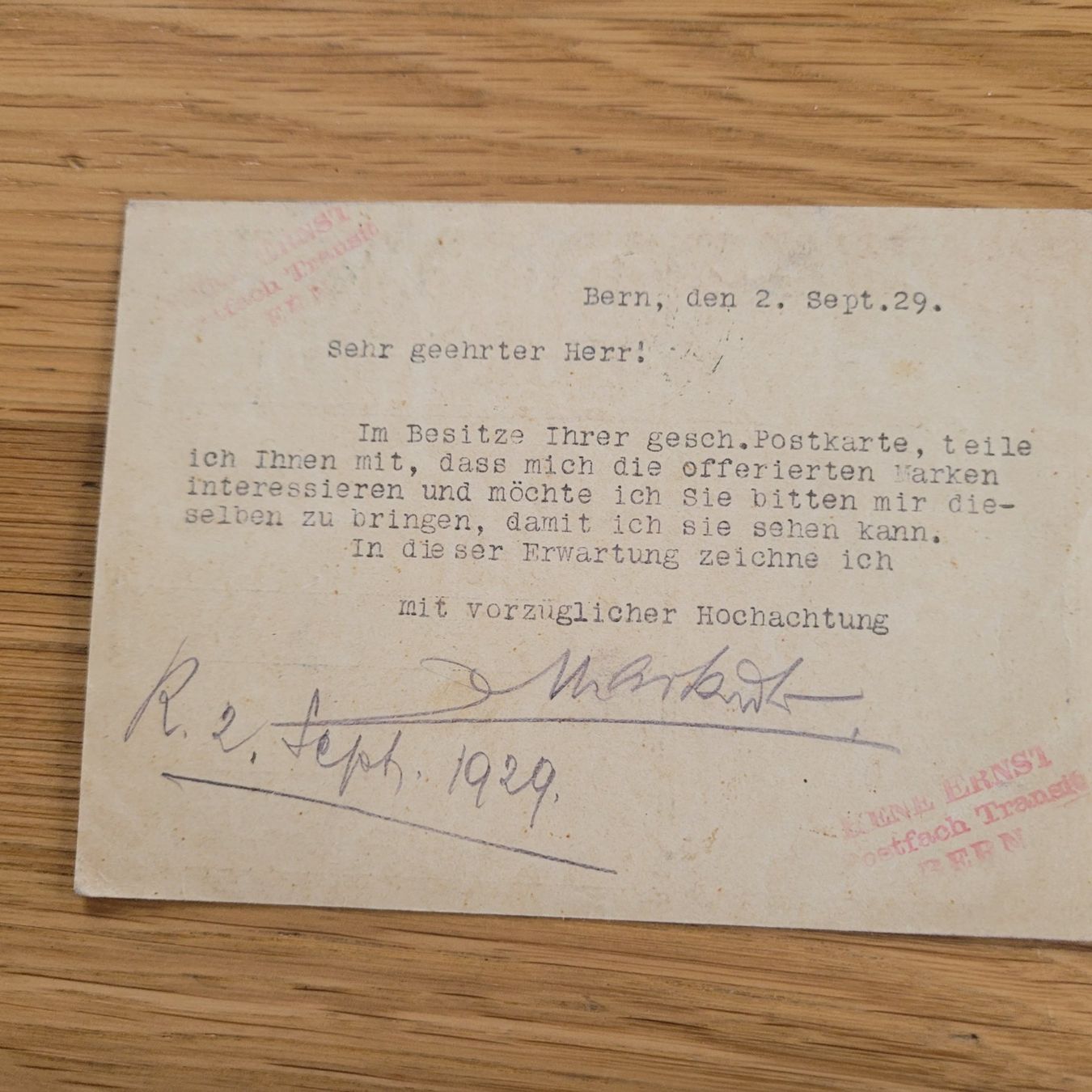 Alle Briefmarken: GS Karte Bern 1929 Max Lauber – Gebraucht aus Biel/Bienne von Destockweb 1