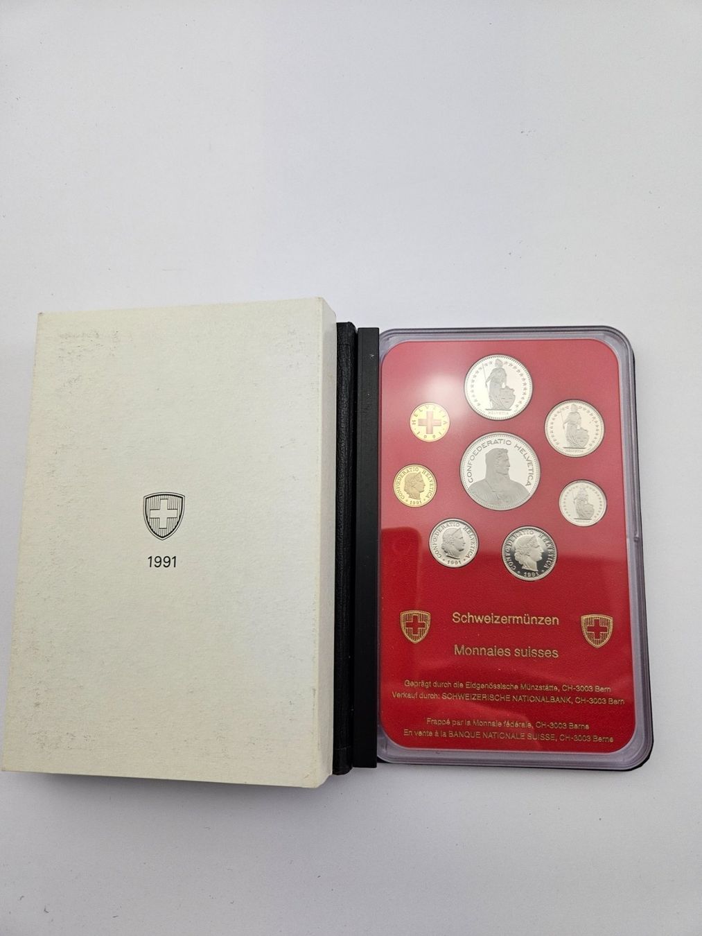 Tutti le monete: Schweizer Münzsatz 1991 Polierte Platte – Nuovo e nell'imballaggio originale da Therwil venduto da Racingr6