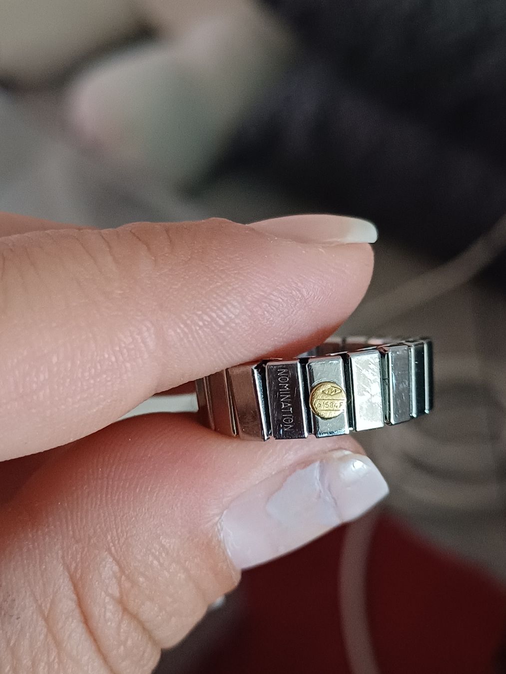Anelli: Nomination Ring, Edelstahl mit Opal und Echtgold-Akzente – Usato da Ostermundigen venduto da Loulilou86 2