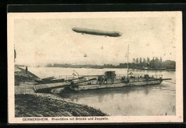Germersheim, Zepplin über der Rheinfäh