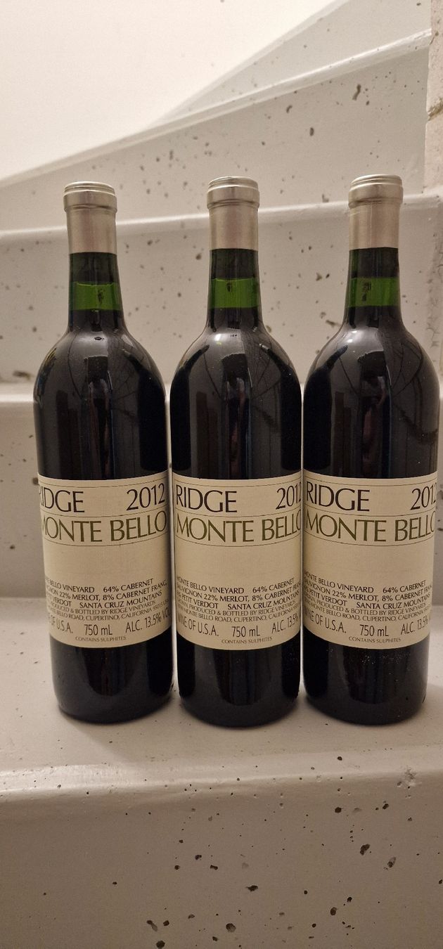 Wein: 3x Ridge Monte Bello 2012  – Neu (gemäss Beschreibung) aus Unterstammheim von BurgundyPassion