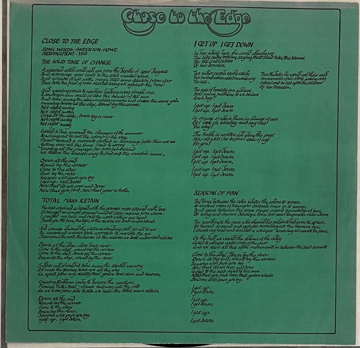 Vinyles: YES - CLOSE TO THE EDGE - 33 Tours – D'occasion à Bussigny par vinyl-pas-cher 5