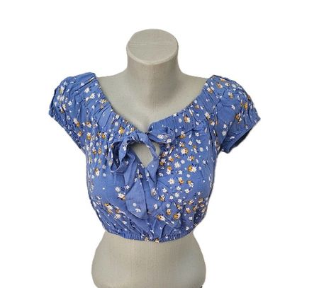 Boho Hippie Shirt im Carmen / Dirndl - Stil Gr. S floral