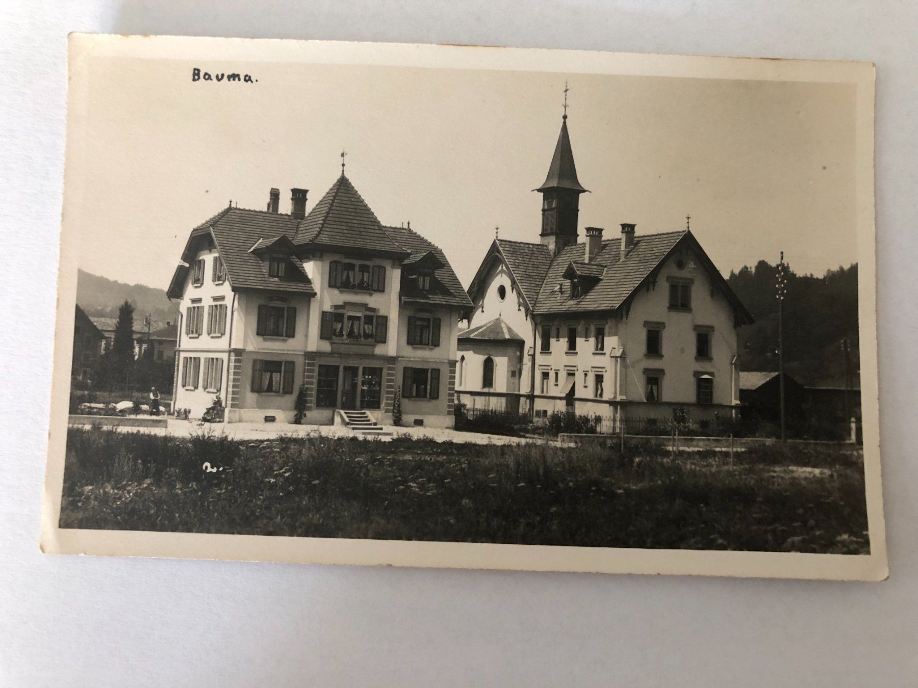 Cartoline postali: Alte Ansichtskarte Bauma mit Kirche und Haus 1928 – Usato da Pfäffikon ZH venduto da Waltoversand