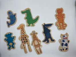 Djeco magnetische Holzpuzzle Tiere