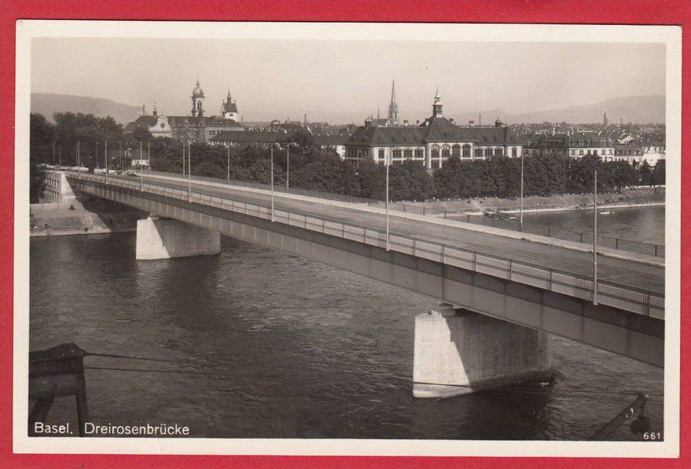 Cartoline postali: BASEL DREIROSENBRÜCKE – Usato da Grüningen venduto da Kartenlaube