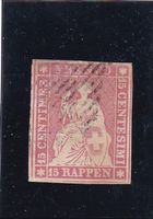 1857 STRUBEL, 15 Rp. karminrot