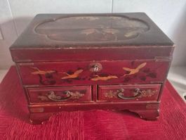 Boîte à bijoux asiatique chinoise ancienne