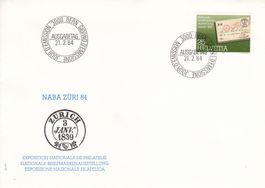 1984 3 FDC NABA ZÜRI 84 1100 Jahre Saint Imier Olymp. Komit