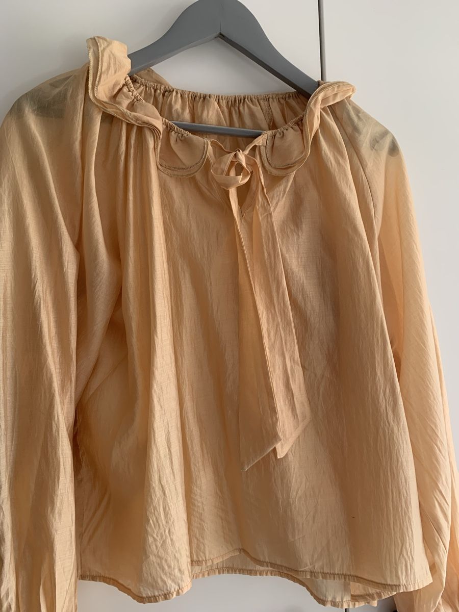 Camicette: Sommerliche Carmenbluse Grösse M goldfarben – Nuovo (secondo la descrizione) da Bühler venduto da Princess2016 4