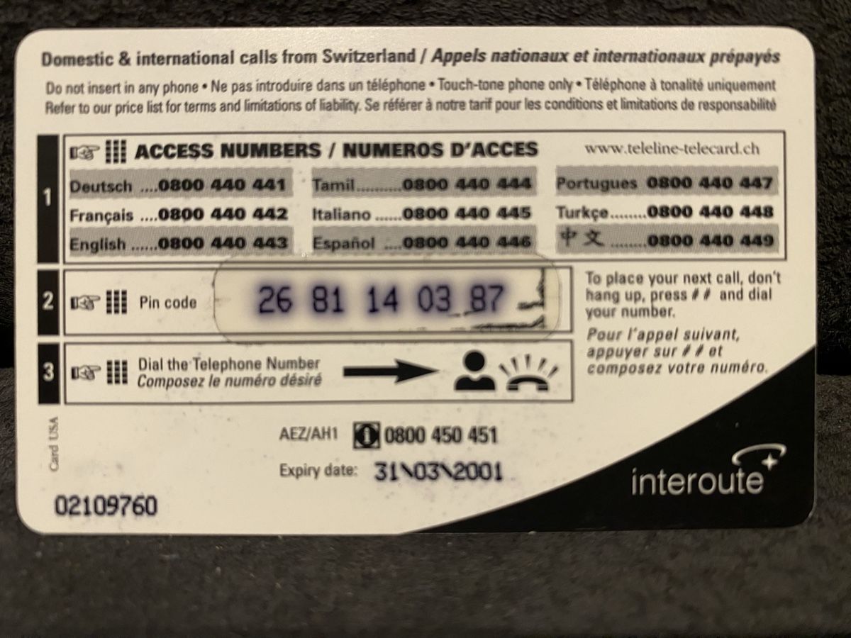 Telefon- & Taxkarten: Teleline – Gebraucht aus Lausanne von babacard10 1