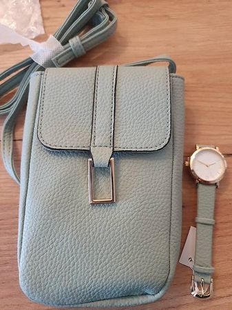 Tasche mit Armbanduhr Set Neu
