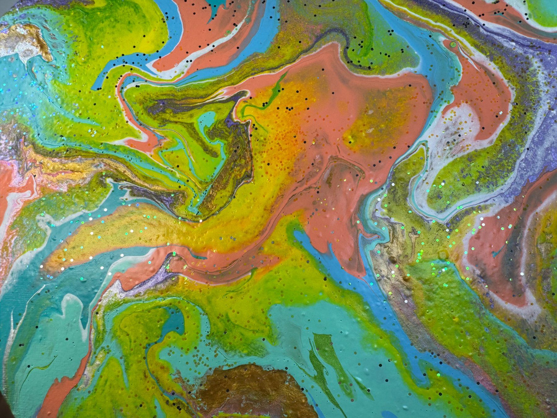 Dipinti: Acryl-Flüssigmalerei, Herzform – Usato da Schlieren venduto da MayaSheng1983 1