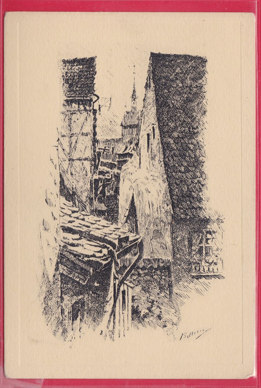 Cartoline postali: BASEL, AM NADELBERG (STAHLSTICHDRUCK) – Usato da Oberrieden venduto da Gebirgsstelze
