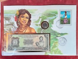 PARAGUAY - Münzbrief 20.12.73 - 5 & 1 Guaranies 1984 - UNZ.