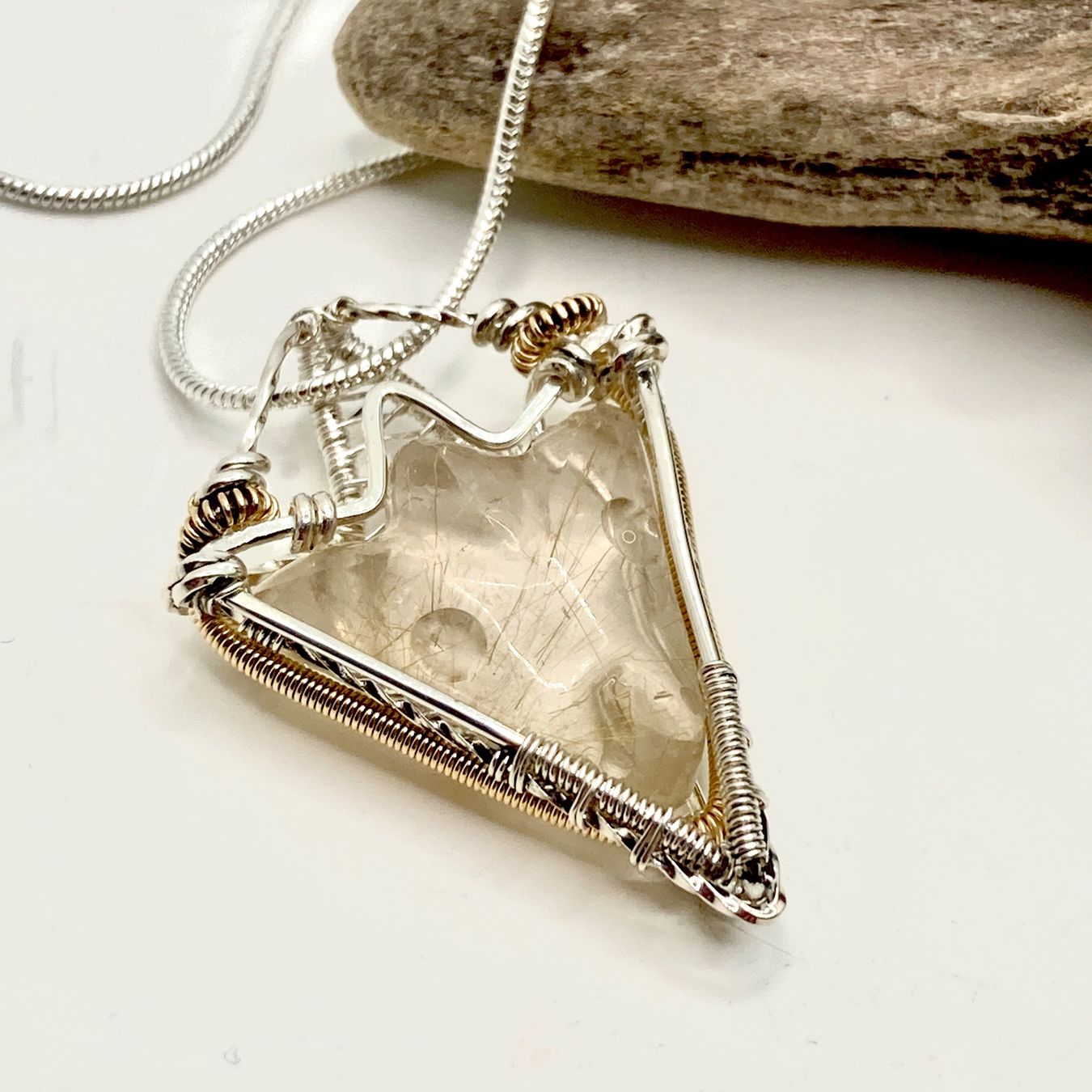 Catenine: Silberanhänger Rutilquarz Drachen Cabochon – Nuovo (secondo la descrizione) da Solothurn venduto da Kiki_Di 2