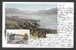 Vevey Gesamtansicht und Hôtel des Trois Rois