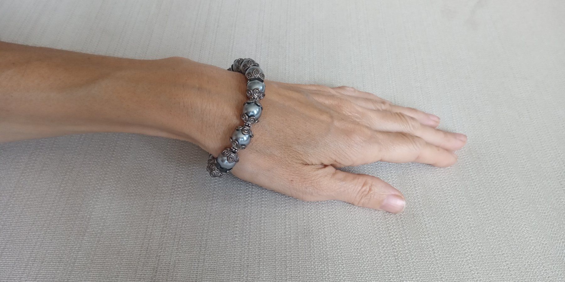 Bracciali & Braccialetti: Bracelet argenté avec ornements – Usato da Montreux venduto da Art_et_antiquites