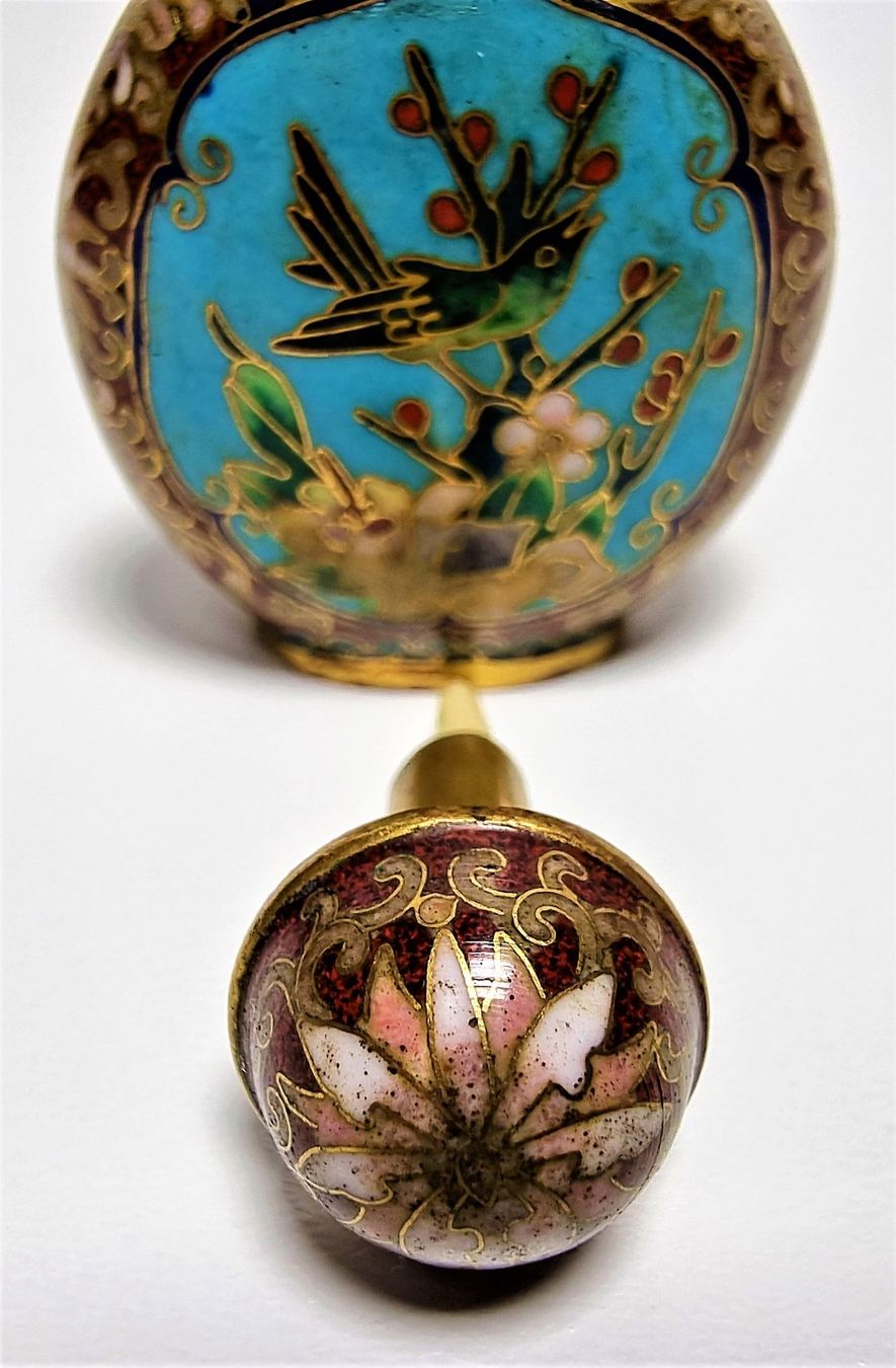 Tutte le decorazioni: Antike Cloisonné Schnupftabakdose mit Deckel, China – Usato da Emmenbrücke venduto da Lenssen 8