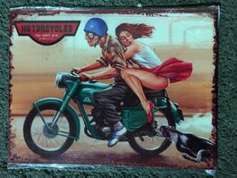 Motorrad ausflug fahrt szene Oldtimer classic