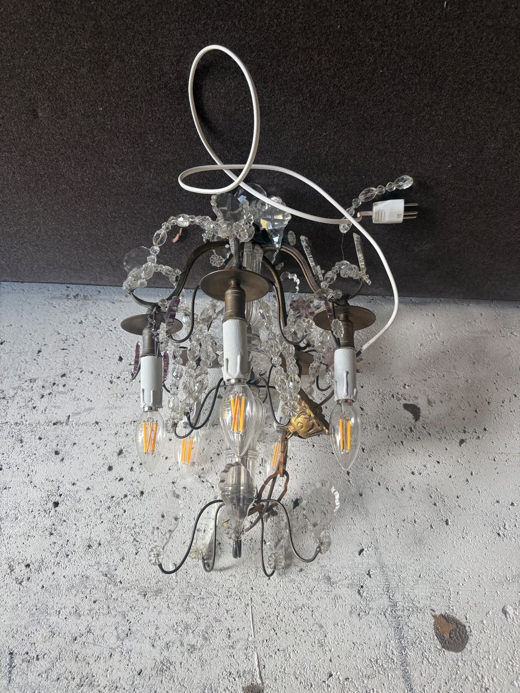 Lampade: Antike 5-flammiger Kristalllüster – Usato da Niederscherli venduto da ija_y67c 1