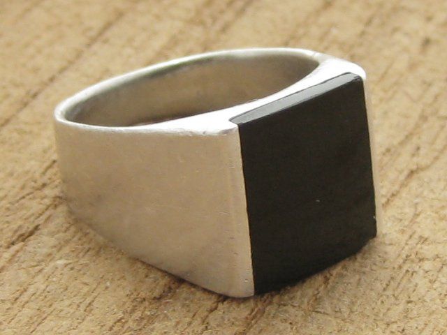 Ringe: Vintage Ring Silber 925 + SGA Onyx  Gr. 58 – Gebraucht aus Ermatingen von Decovin 4