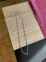 Halskette Kettenschmuck Silberfarben rechteckige Glieder gut