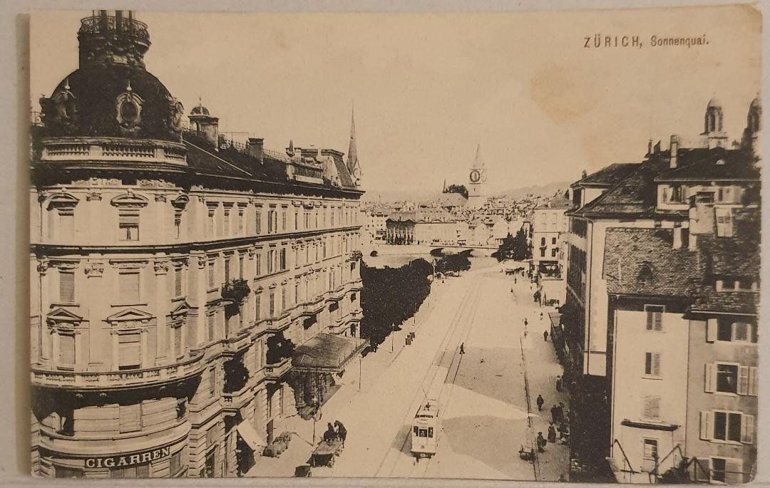 Cartoline postali: ZÜRICH  -  Sonnenquai - Tram – Usato da Delémont venduto da Domdom1