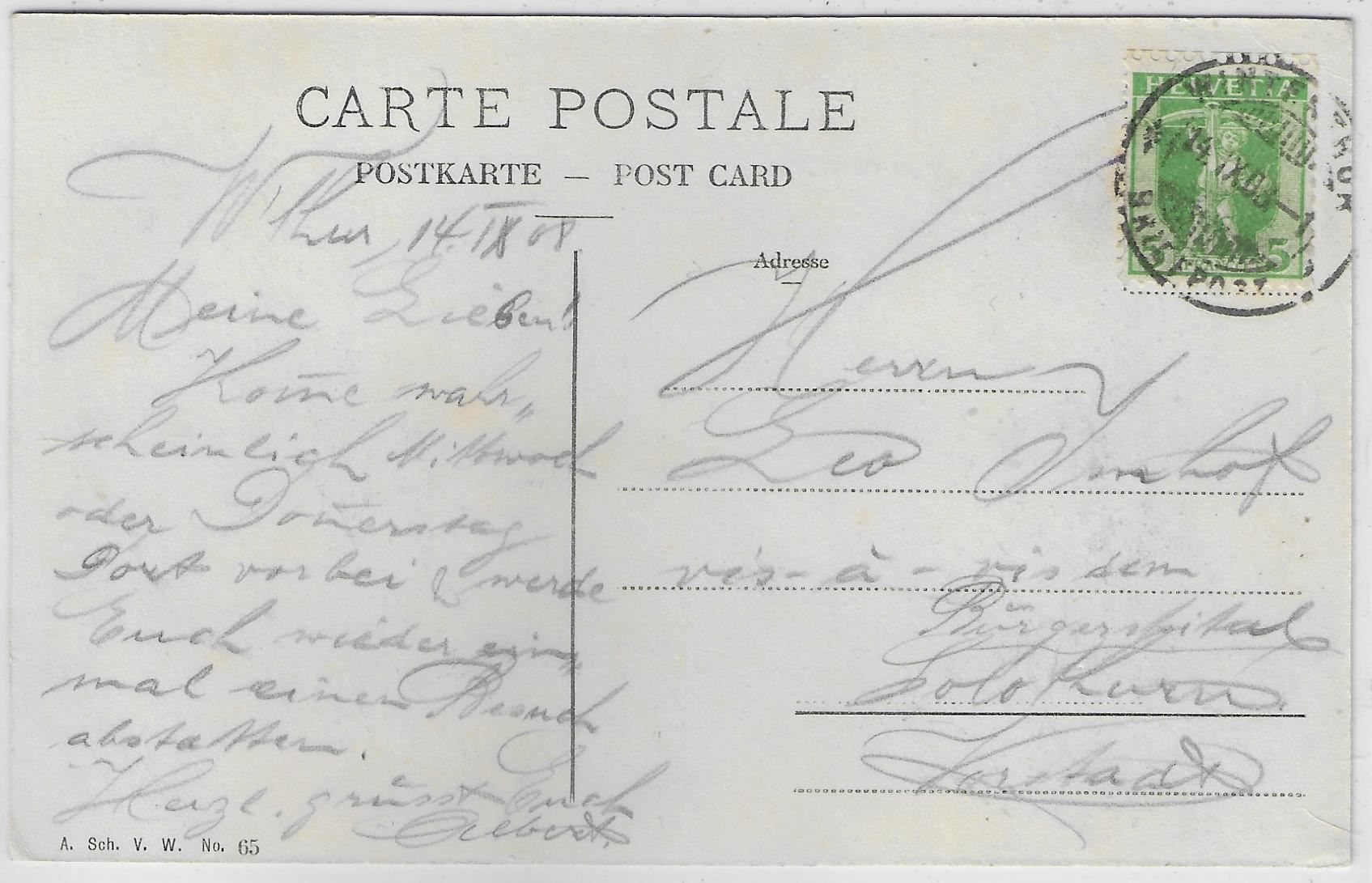Cartes postales: Winterthur - Post-Gebäude mit Wappen – D'occasion à Ettingen par Kartenplanet 1