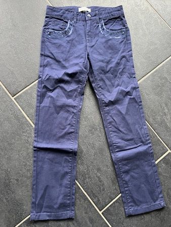 Leichte Sommer-Jeanshose dunkelblau, Gr. 128, fast wie neu