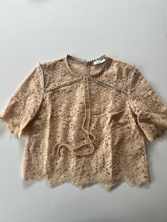Sandro Lace Top with Rhinestones Size S
