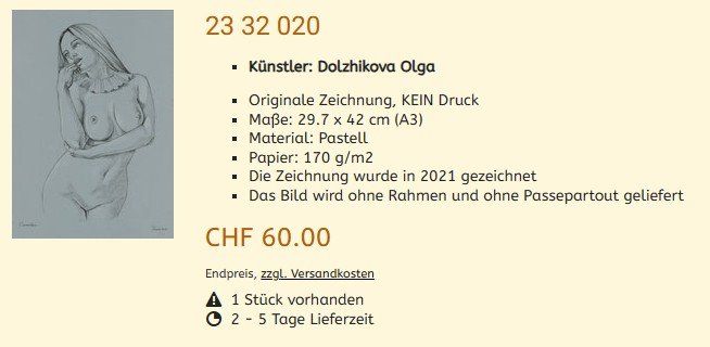 Gemälde: Lagerräumung Original Gemälde 23 32 020 – Neu (gemäss Beschreibung) aus Hagenbuch ZH von Art-Agency 1