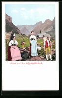 Bauern aus dem Appenzellerland in Tracht