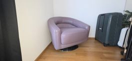 Sessel Leder lila Drehsessel guter Zustand