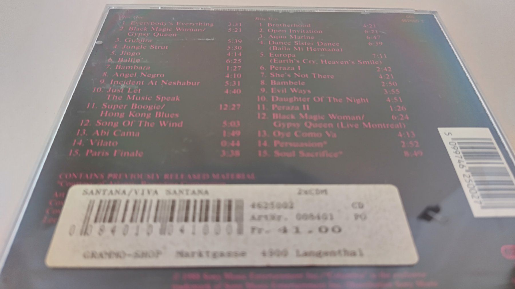 CD: Viva Santana / 2 CD's mit Booklet ab Fr. 4.- – Usato da Bellach venduto da JingleJerry 2